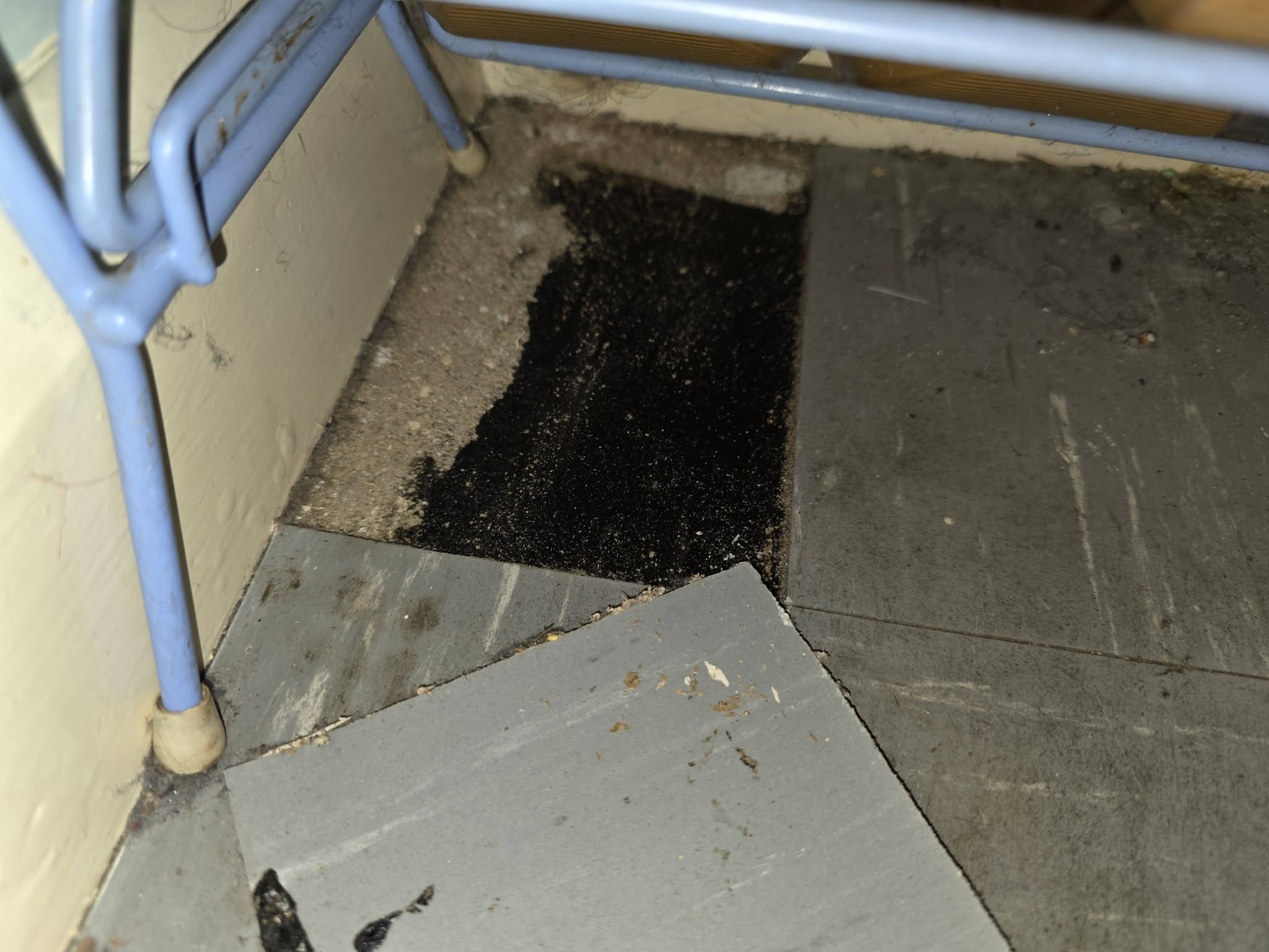Asbestos under tiles